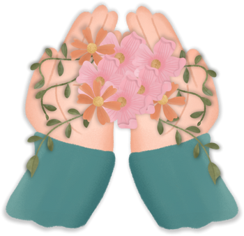 Hand prayer Muslimah cartoon Illustration